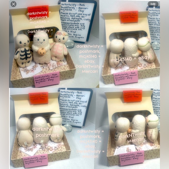 3 Pc BNWT CUDDLE + KIND 1 BOUCLE ALPACA GHOST W PUMP AND 2 KNIT SKELETON BABIES - Picture 2 of 16